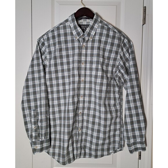 Eddie Bauer Size M Classic Fit Long Sleeve Button Down Shirt Plaid 100% Cotton - Picture 4 of 8
